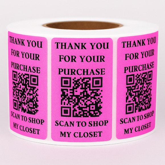 STICKERAFT Other - QR code stickers for Poshmark closet-thank you for your purchase-100pcs 2.25"